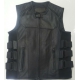 Gillet in pelle con velcro laterale