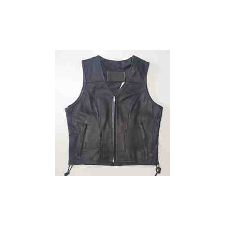 Gillet donna in pelle nero