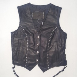 Gillet donna in pelle con borchie