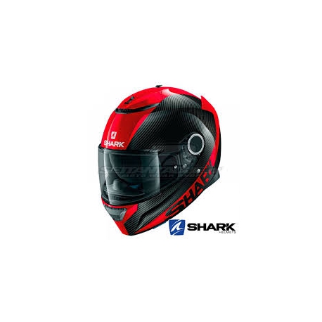 Shark Spartan Carbon nero carbonio e rosso