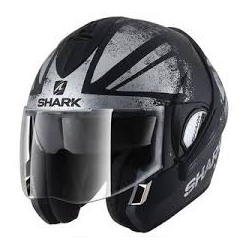 Casco Shark modulare EVOLINE SERIES 3 TIXIER nero/grigio - Route 66  Motorcycle Store Milano