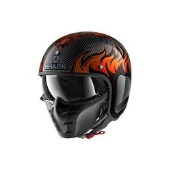 Casco Shark jet S-DRAK CARBON DAGON in carbonio nero/arancione