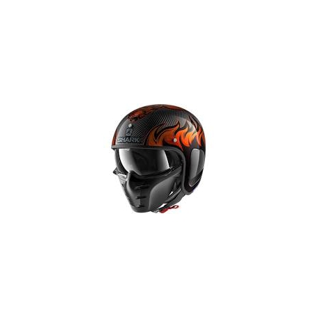 Casco Shark jet S-DRAK CARBON DAGON in carbonio nero/arancione