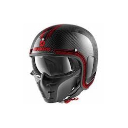 Casco Shark jet S-DRAK CARBON VINTA nero/rosso