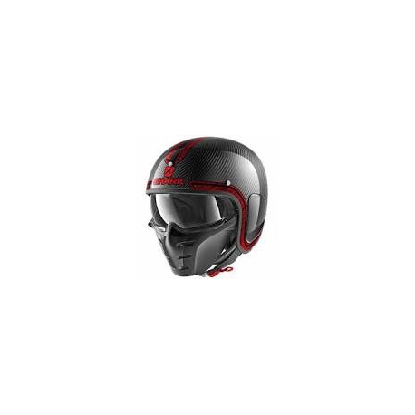 Casco Shark jet S-DRAK CARBON VINTA nero/rosso