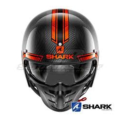 Casco Shark jet S-DRAK CARBON VINTA nero/arancione