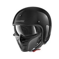 Casco Shark jet in fibra S-DRAK BLANK nero