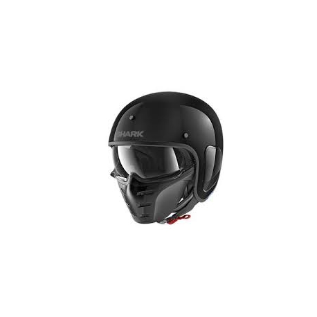 Casco Shark jet in fibra S-DRAK BLANK nero