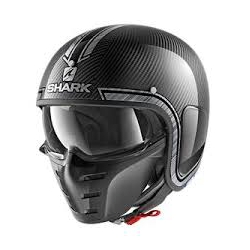 Casco Shark jet in fibra S-DRAK BLANK MAT nero opaco