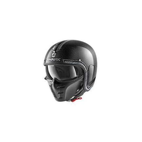 Casco Shark jet in fibra S-DRAK BLANK MAT nero opaco