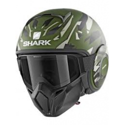 Casco Shark jet in termoplastica STREET-DRAK  KANHJI  MAT verde/bianco