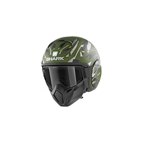 Casco Shark jet in termoplastica STREET-DRAK  KANHJI  MAT verde/bianco