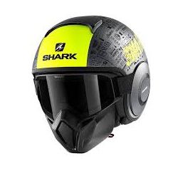 Casco Shark jet in termoplastica STREET-DRAK TRIBUTE RM MAT grigio/giallo opaco