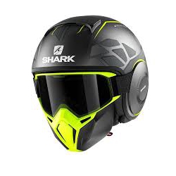 Casco Shark jet in termoplastica STREET-DRAK HUROK MAT grigio/giallo opaco