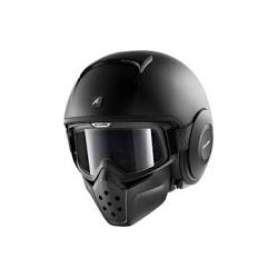 Casco Shark jet in termoplastica DRAK BLANK MAT nero opaco