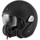 Casco Shark jet in fibra HERITAGE BLANK MAT nero opaco