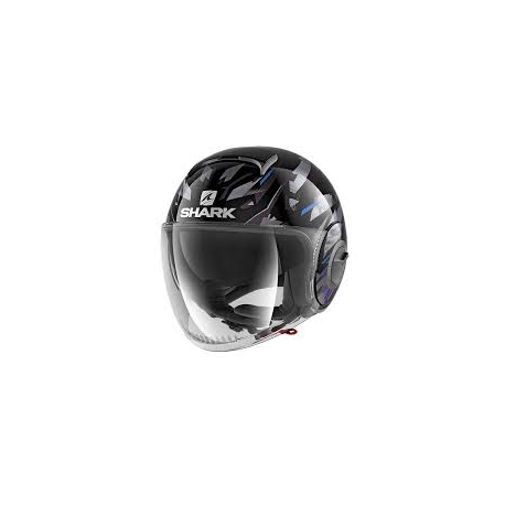 Casco Shark jet in termoplastica SHARK NANO KANHJI nero/grigio/blu