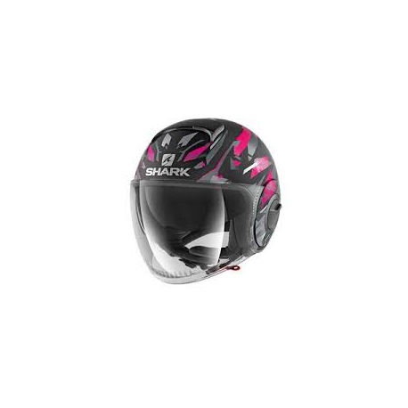 Casco Shark jet in termoplastica SHARK NANO KANHJI MAT nero/rosa