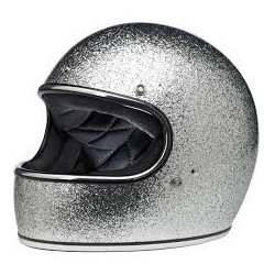 Casco Biltwell Gringo Brite Silver Mf grigio glitter