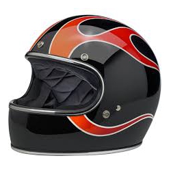 Casco Biltwell Gringo Dice Flames nero rosso