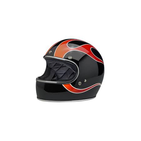 Casco Biltwell Gringo Dice Flames nero rosso