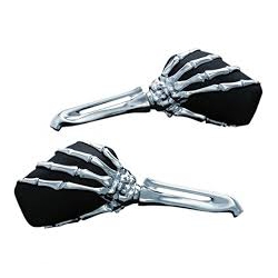 Specchietti Skeleton Hand neri mano cromata